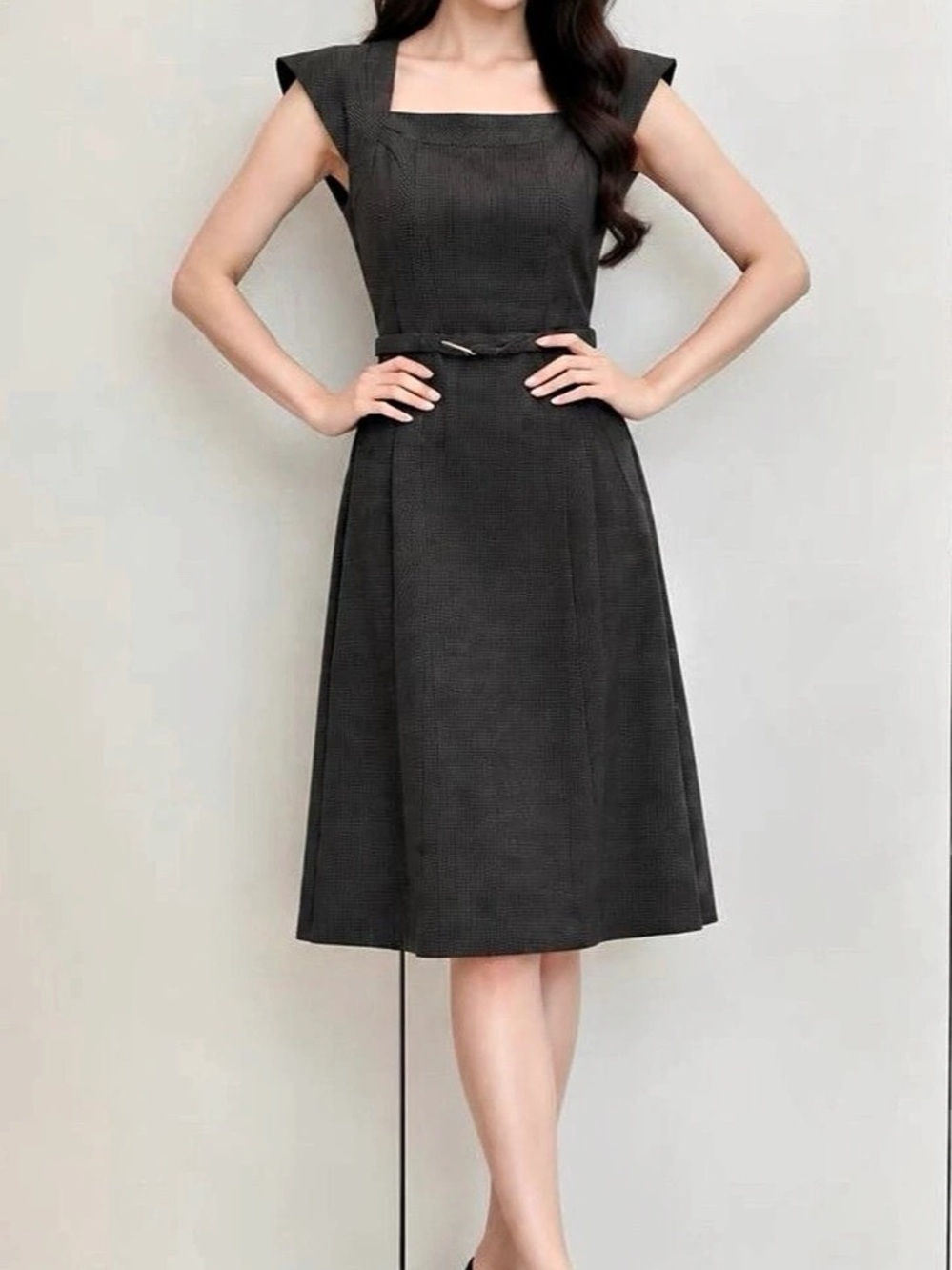 White House Black Market Polka Dot Midi Dress Black & White Size 2